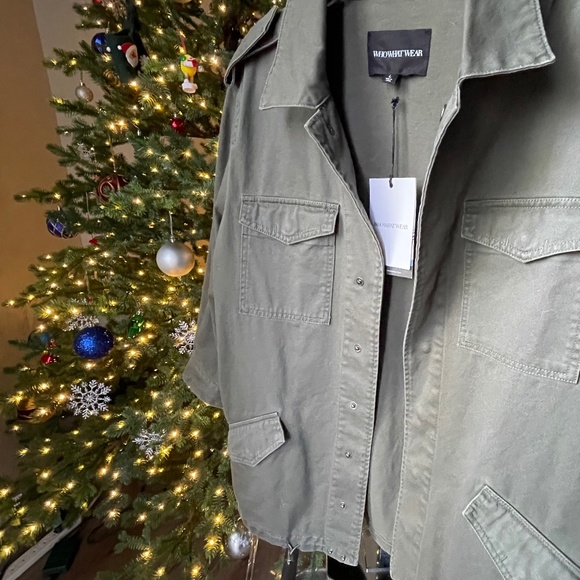NWT Who What Wear Paris Green Utility Jacket Women's Large - Picture 9 of 16